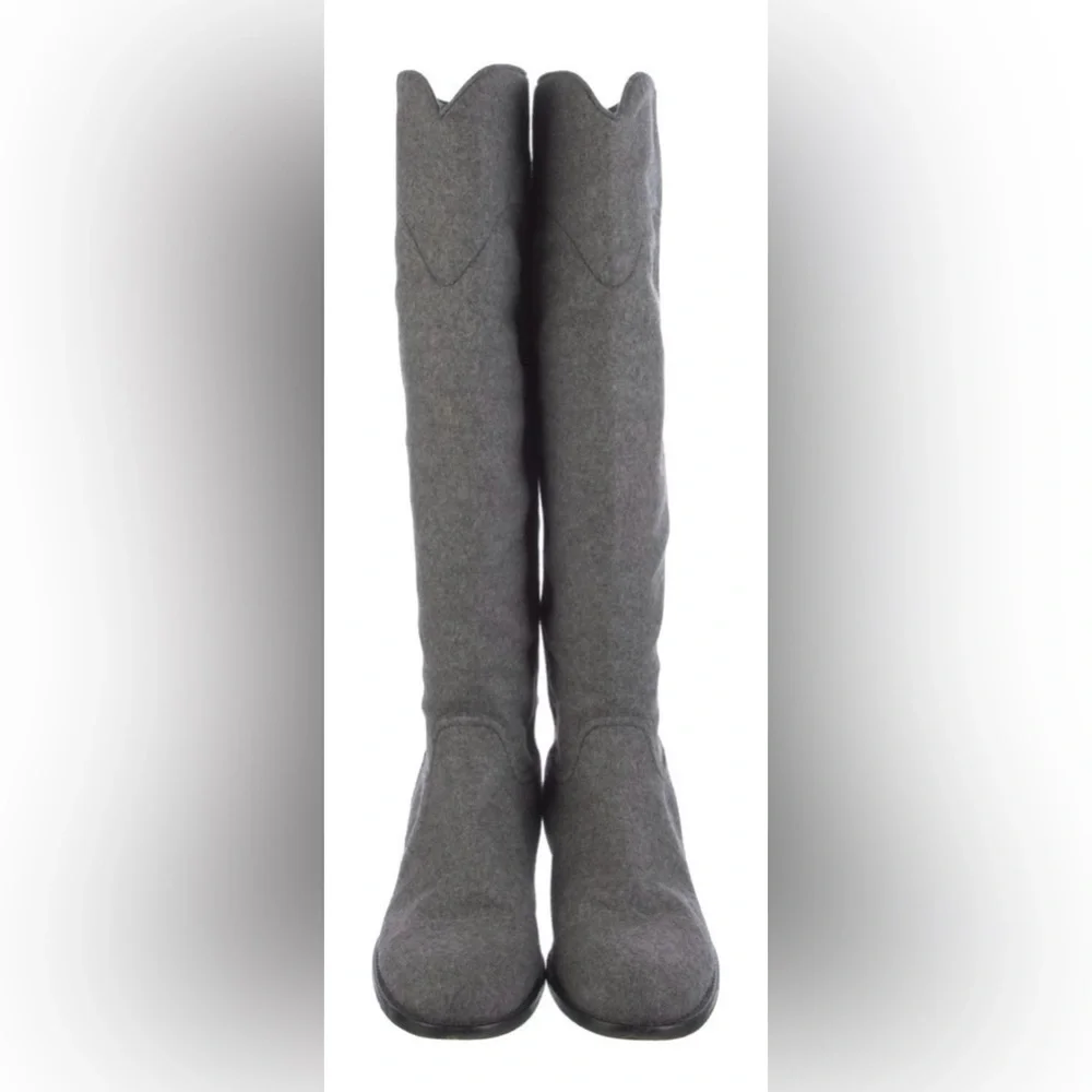 CHANEL Charcoal Tall Boots
